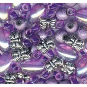  Bracelet Blends Beads Oval Mix Purple