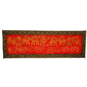  Christmas Majestic Wall Hanging Tapestry with Golden Zari Work 
