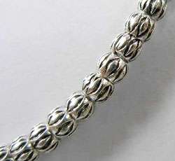 TWH Hill Tribe Silver 50 Printed Beads 3x2mm.  