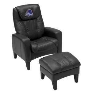  Boise State Broncos Leather Casual Chair & Ottoman/Stool 