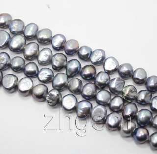   natural gray black freshwater pearl loose beads gem strand 14.5long