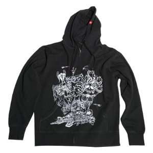  Troy Lee Medusa Zip Up Hooded Sweatshirt Medium Black 
