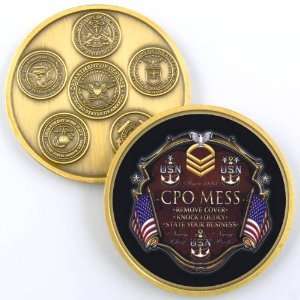  NAVY CHIEFS CPO MESS PHOTO CHALLENGE COIN YP657 