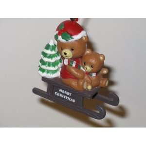  Christmas Collectibles Ornaments by Russ   Bears on Sled 