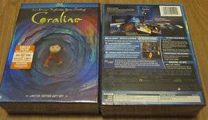 Coraline (Blu ray Disc, 2009, 2 Disc Set, Gift Set) NEW 025192051944 