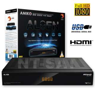 HD SAT RECEIVER AMIKO ALIEN 8900 FULL HDTV USB Linux WiFi STICK 