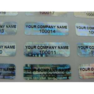    100 SMALL CUSTOM PRINTED HOLOGRAM LABELS STICKERS