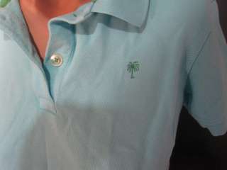 Womens LILLY PULITZER Light Blue Polo Shirt~Small~Collar Short Sleeve 
