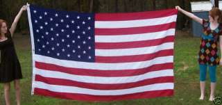 HUGE OUTDOOR USA AMERICAN FLAG 5X 8 EMBROIDERED STARS  