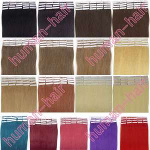 5sizes Tape remy Human Hair Extensions more color for u  