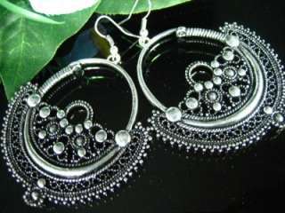 New Indian Tibetan Style Tibet Silver Pattern Dangle Earrings M169 