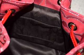   Cinch Drawstring Handbag Crossbody Purse 17930 NWT Ruby Red  