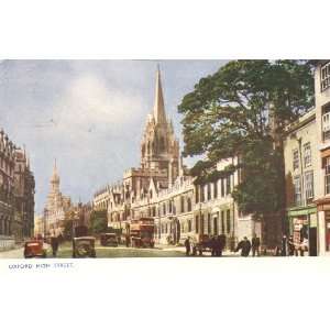   1950s Vintage Postcard High Street Oxford England UK 