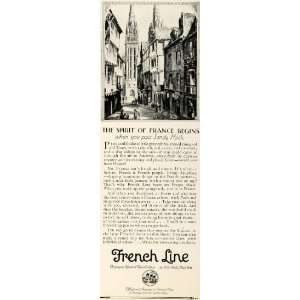 com 1925 Ad French Line Cruises France Travel Streets Cathedral Loire 