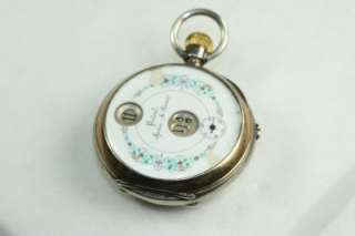 Vintage Silver Jump Digital Pocket Watch System A. Kaiser c. 1900 