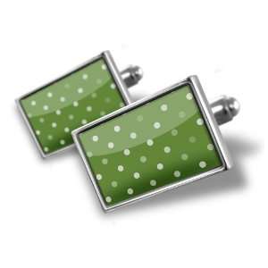   Green dotted pattern   Hand Made Cuff Links A MANS CHOICE Jewelry