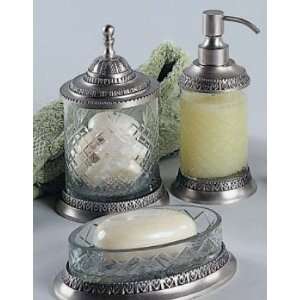  CUT GLASS/BRASS SOAP DISH: Home & Kitchen