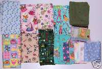 FLANNEL FABRIC SCRAPS Quilting Sewing Remnant Assorted  