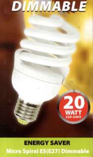 20W Dimmable Low Energy CFL Spiral Light Bulb; BC & ES  