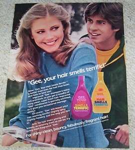 1980 advertising page  GEE Your Hair Smells Terrific shampoo CUTE 