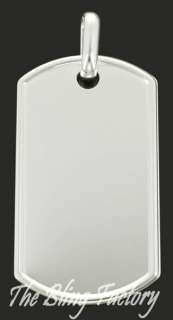 Mens Real 925 Sterling Silver Dog Tag Pendant Personalized 