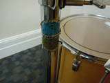   Piece Blonde Ludwig Drum Set with Cymbal Stand Blue and Olive Badges