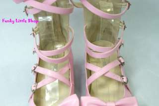Sweet Lolita pink flats shoes gothic NEW US 5.5   10.5  