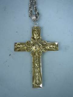Whiting & Davis Etruscan style Cross & Chain   With Box  