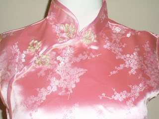 Asia Qipao Geisha China Kleid Kostüm Seide rosa Gr.42  