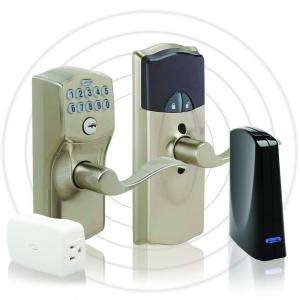  Link Camelot Keypad Entry with Accent Lever Starter Kit Satin Nickel