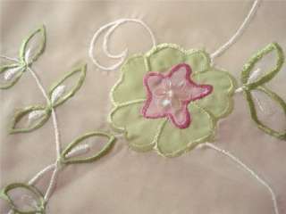 Pretty Embroidery Flower Sequin Sheer Table Cloth 85cm  
