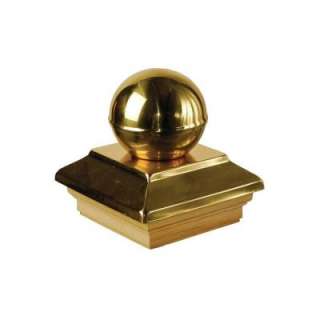   in. x 4 in. Polished Brass Pine Ball Post Cap 73700 at The Home Depot