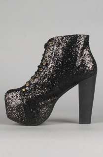 Jeffrey Campbell The Lita Shoe in Black Glitter  Karmaloop 