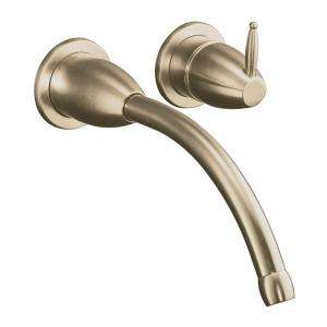   Handle Wall Mount Low Arc Bathroom Faucet in Vibrant Brushed Bronze