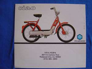 1975 Vespa Scooter Ciao Piaggio Dealer Brochure  