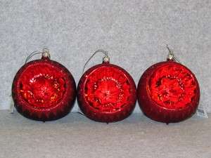 Home for Holidays (Germany) Glass Red Ball Christmas Ornaments   1999 