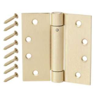 Everbilt 4 In. Adjustable Spring Hinge Satin Brass Finish 15535 at The 