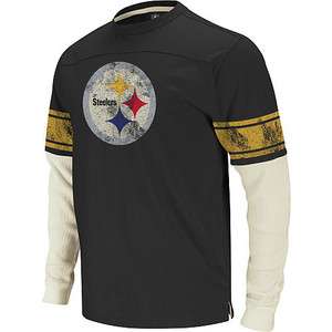 Steelers NFL Vintage Long Sleeve T Shirt Thermal Reebok  
