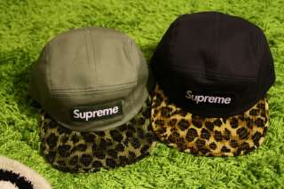 Supreme Leopard Safari Camp Cap Box Logo Hat Black Olive Caps Tyler 