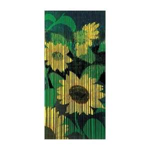 WENKO 5123025500 Bambus Vorhang Sonnenblumen   klappbar, 90 x 200 cm 