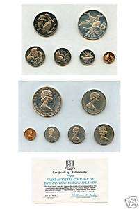 Virgin Islands Coin Proof Set 1973 1 Cent   1 Dollar  