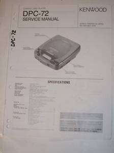 Kenwood Service Manual~DPC 72 Compact Disc CD Player  