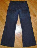   For All Mankind GINGER Jeans Super Dark Mid Rise Flare Leg 25 x 26 EUC