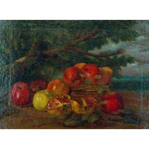 Leinwandbild auf Keilrahmen: Gustave Courbet, Äpfel, Granatäpfel 