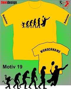 Badminton T Shirt Schläger Evolution Trikot Motiv 19  