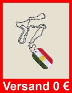 Dog Tag DogTag Fahne Flagge Kurdistan 3x5cm Kette  