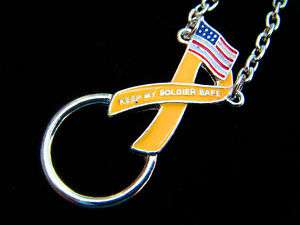 ID LANYARD YELLOW RIBBON KEEP MY SOLDIER SAFE 30 INCHES  