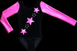 Turnanzug Gymnastikanzug Samt schwarz rosa 116 170  