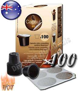NEW 100x Capsulin Coffee Capsules 4 Nespresso Machine Tea Chocolate 