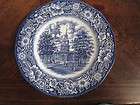 Set of 4 Liberty Blue Staffordshire Independence Hall Plates 